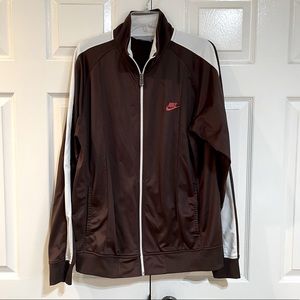 NIKE-Retro Athleisure-Striped Sleeve Track Jacket-Polyester Stretch Knit-Sz XL